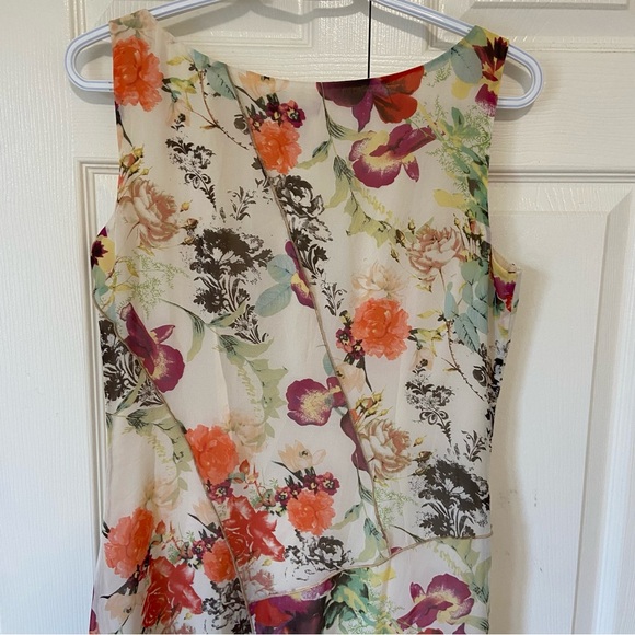 Sundance 100% Silk Floral Midi Length Sleeveless Summer Dress Size 6 Flaw - Picture 10 of 13